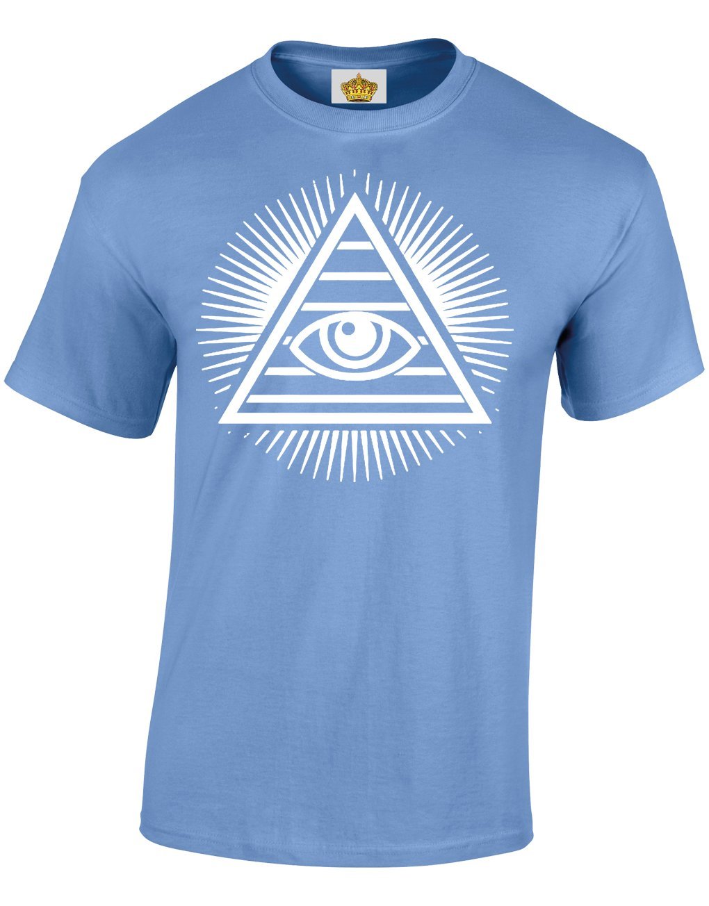 Crown Designs Illuminati Symbol Novelty Gifts for Men & Teenagers T-Shirts Tops - Carolina Blue/XX-Large
