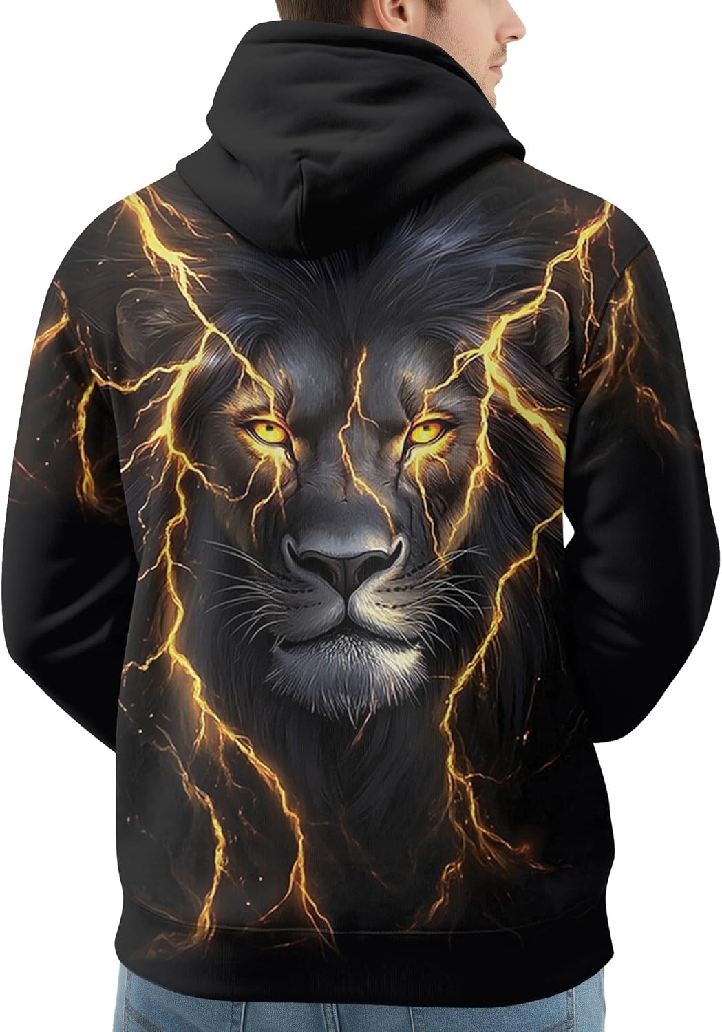 HIVICHI Graphic Hoodies for Men Funny 3D Print Cool Designed Fashion Novelty Pullover Hooded Sweatshirt - Image 2