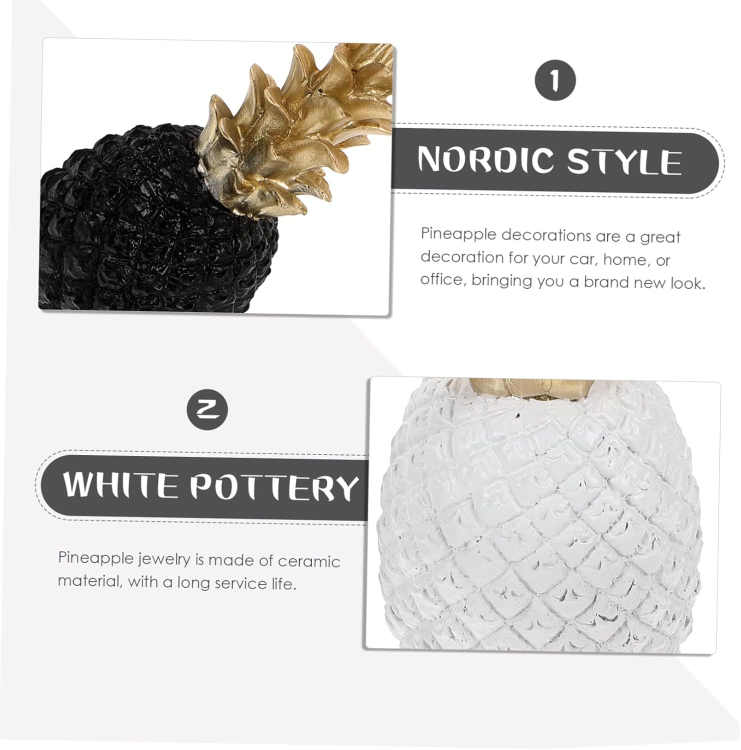 2pcs Artificial Pineapple Ornaments for Home Decor Fruit Tabletop Adornment