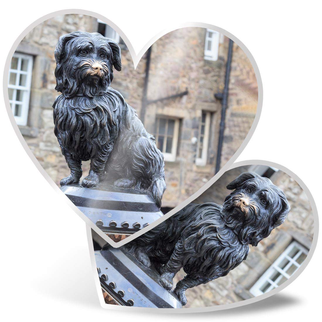 2 x 7.5cm Heart Stickers - Greyfriars Bobby Edinburgh Decals 3331