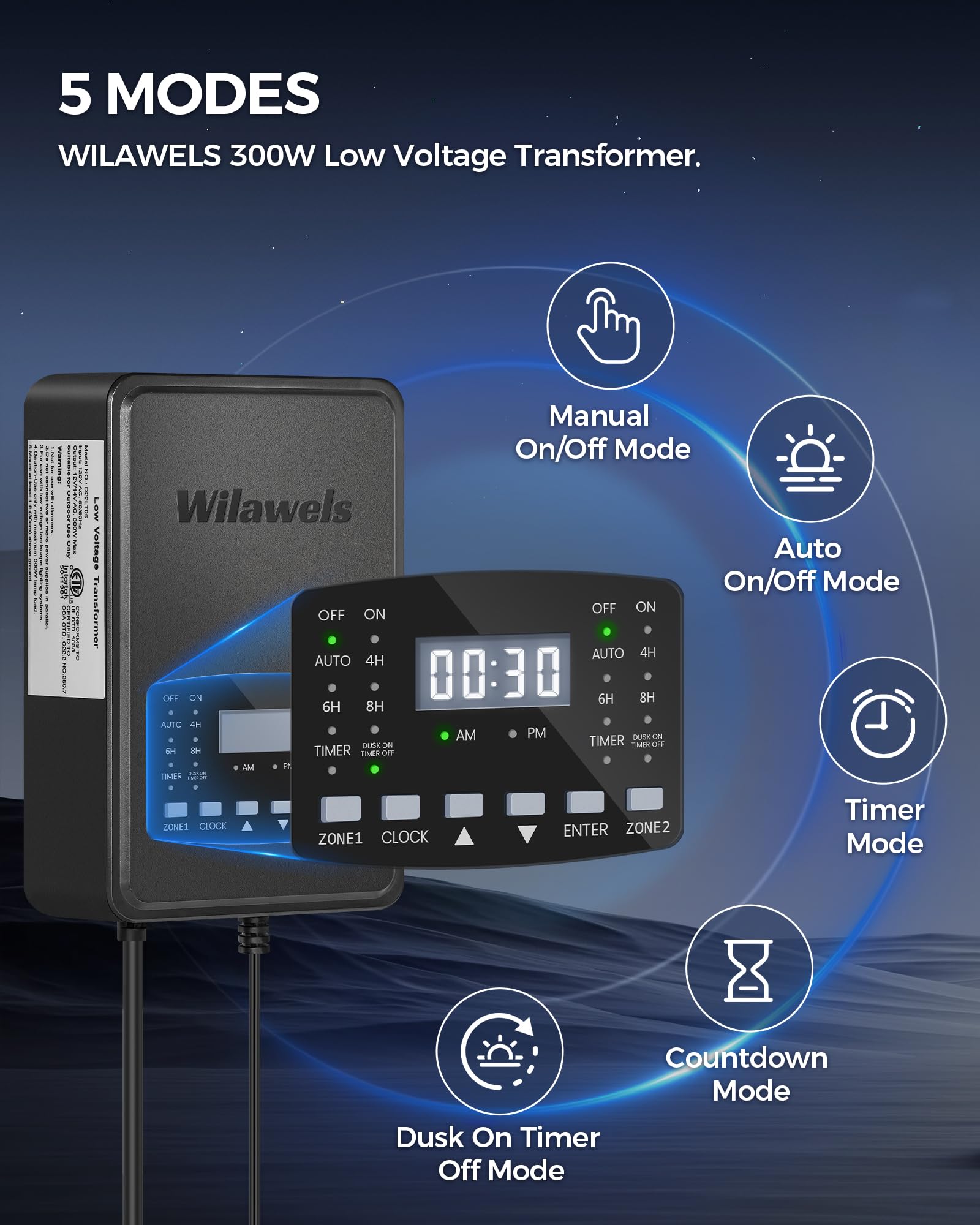 Low Voltage Landscape Transformer - 2 Zone Control -3