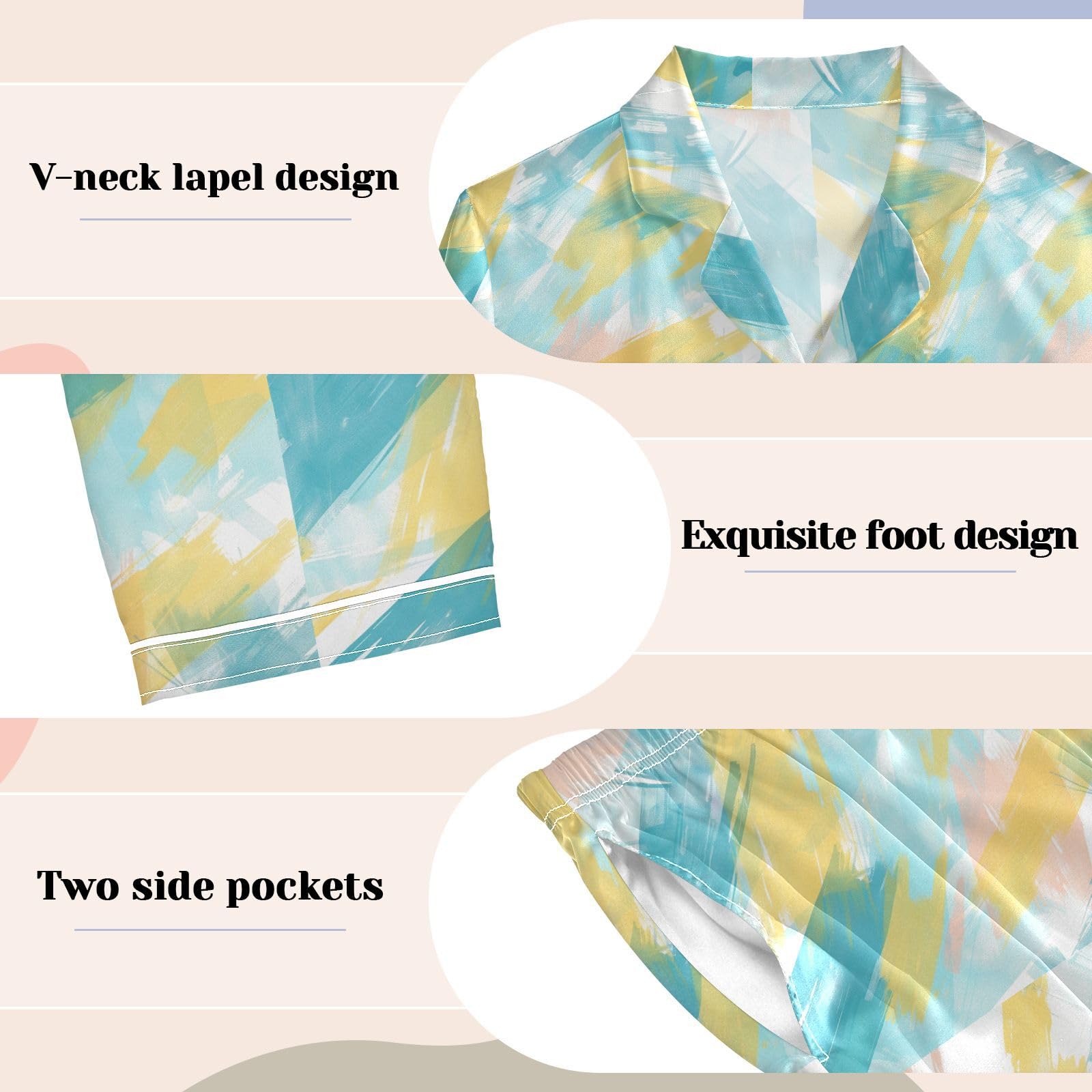 Jedwabna piżama miękkie długie spodnie Pj Set Loungewear S-XXL