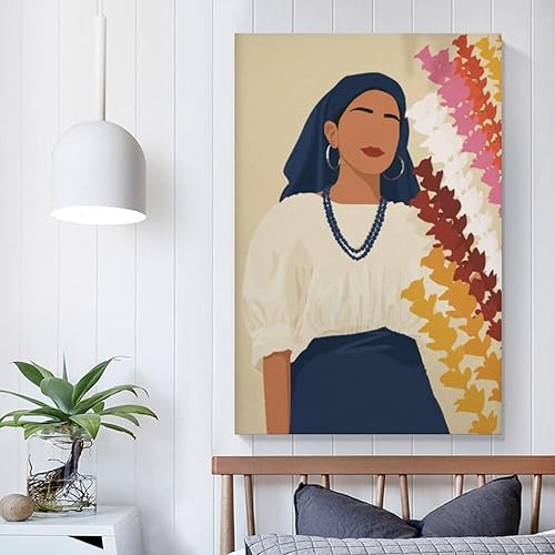 Miniatura 5 de Impresión de El Salvador, póster de mujeres salvadoreñas, vestido tradicional, desfile de palmeras, retrato de El S, lienzo de pintura artística