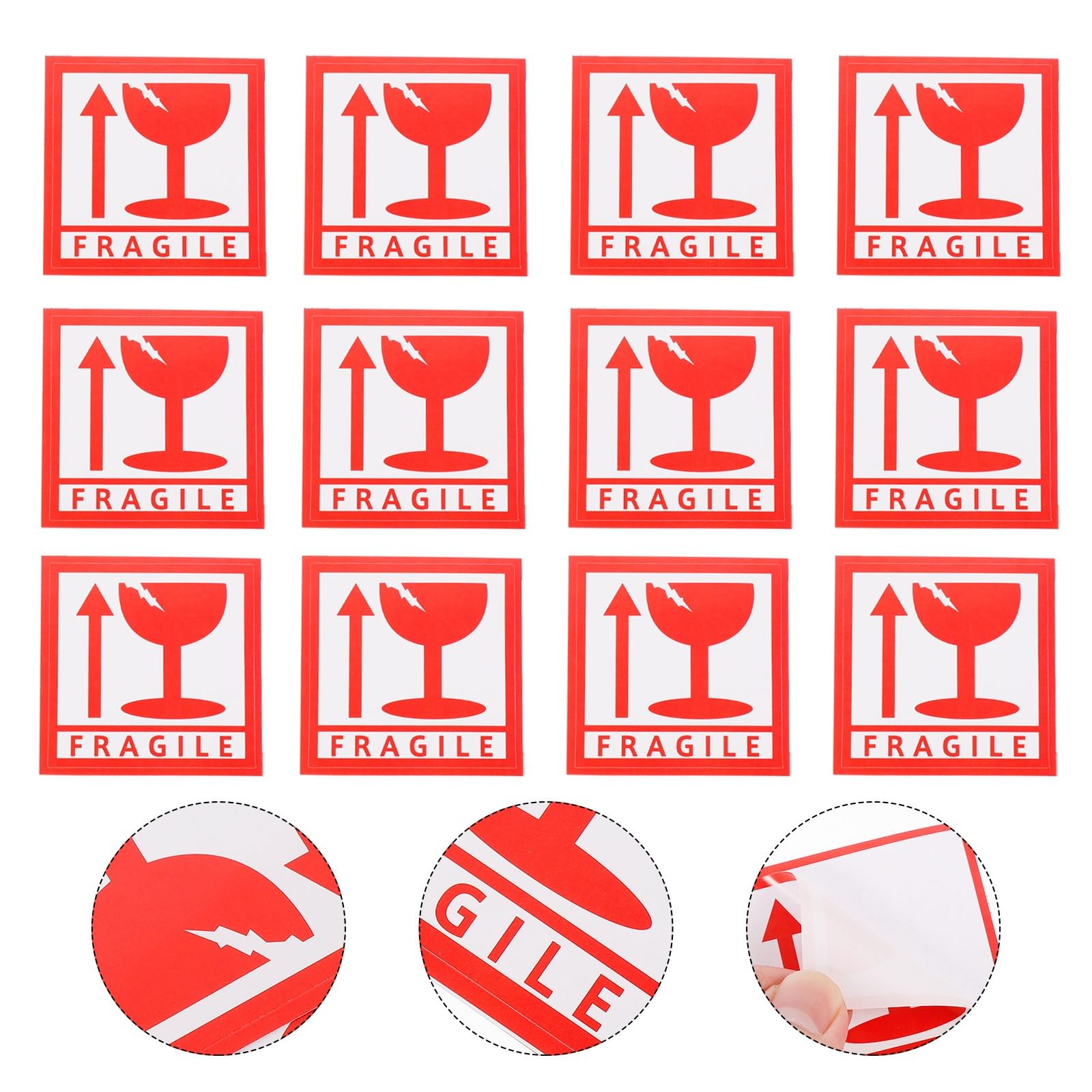 BESTonZON Étiquettes Autocollantes «Fragile» 1000 Pcs 55X55 CM Adhésif Puissant pour Carton et Emballage Avertissement d'Expédition à Manipuler avec Précaution pour Déménagement et