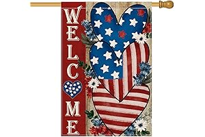 AVOIN colorlife 4th of July Love Heart House Flag - 28x40 Inch...