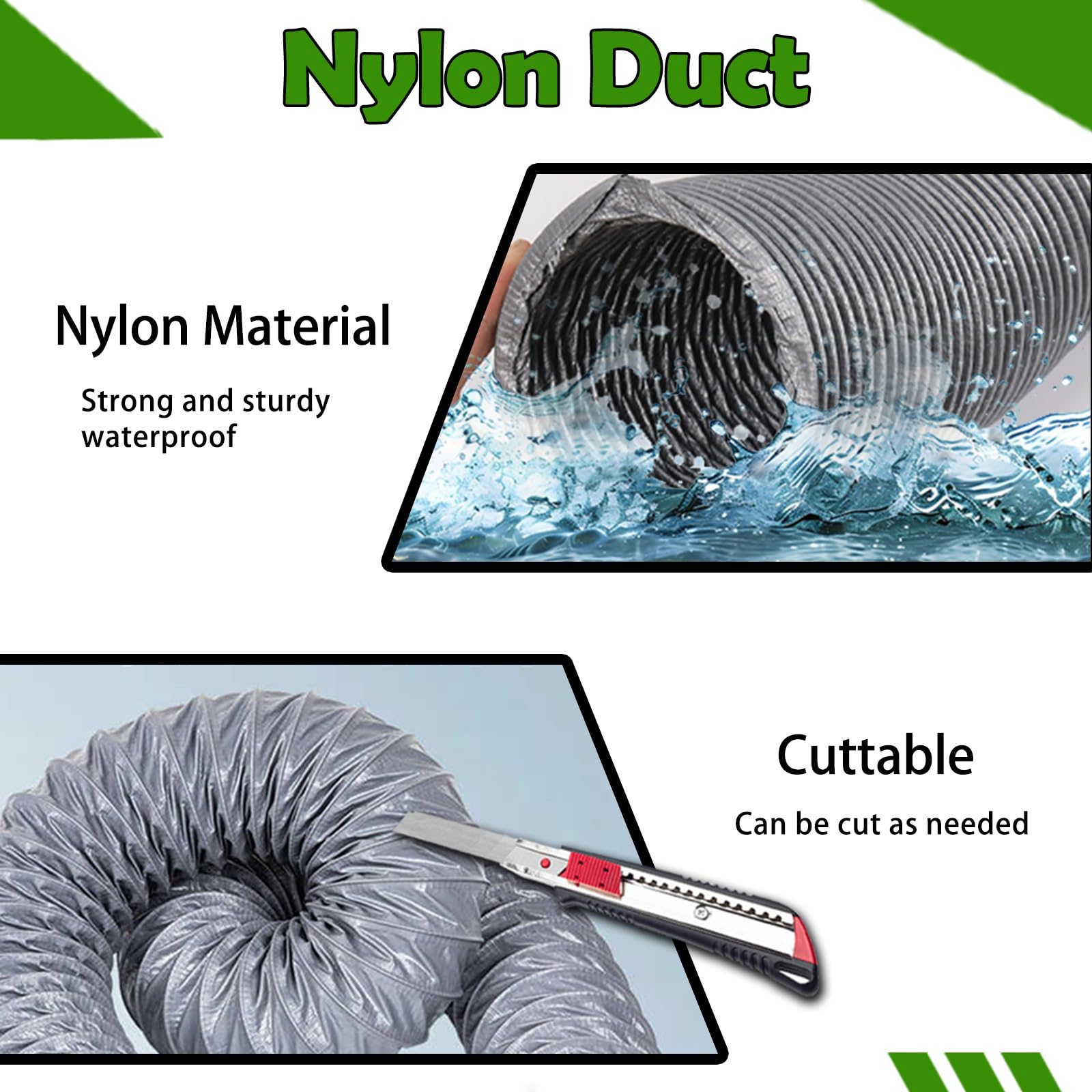 IBOWZ Tubo Flessibile di Scarico per Ventilazione in Nylon Tubo Flessibile Flessibile per condotti dell'Aria robusti per cappe di Saldatura e aspirazione di fumi da altoforno