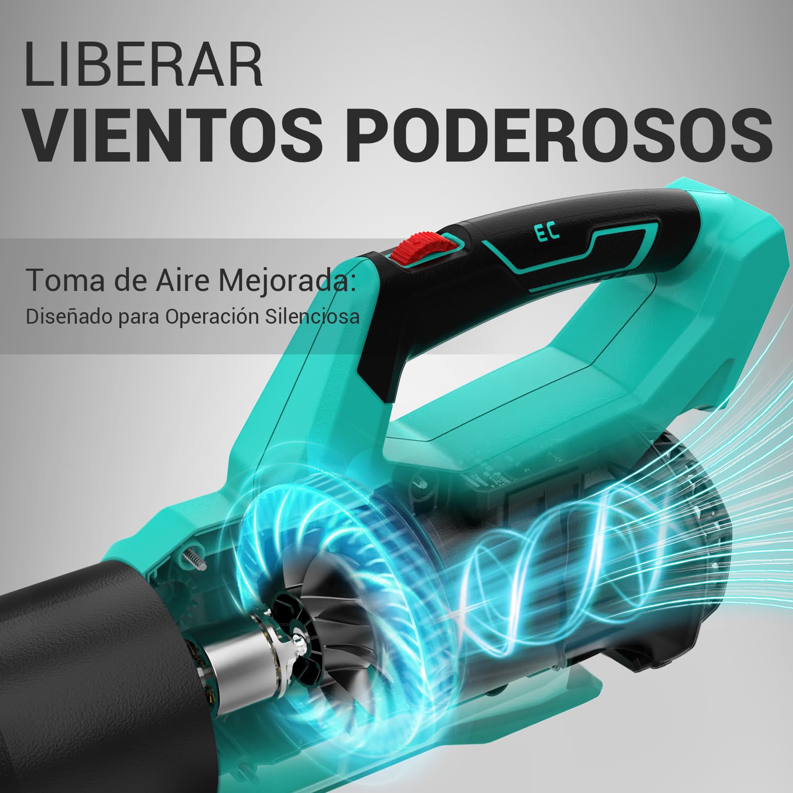 DCA Soplador de Hojas a Batería 20V con Motor Brushless, Volumen de Aire 820 m³/h y 193 km/h, Incluye Batería 4.0Ah, Ligero 1,5kg, Velocidad Variable para Limpieza de Jardín y Polvo