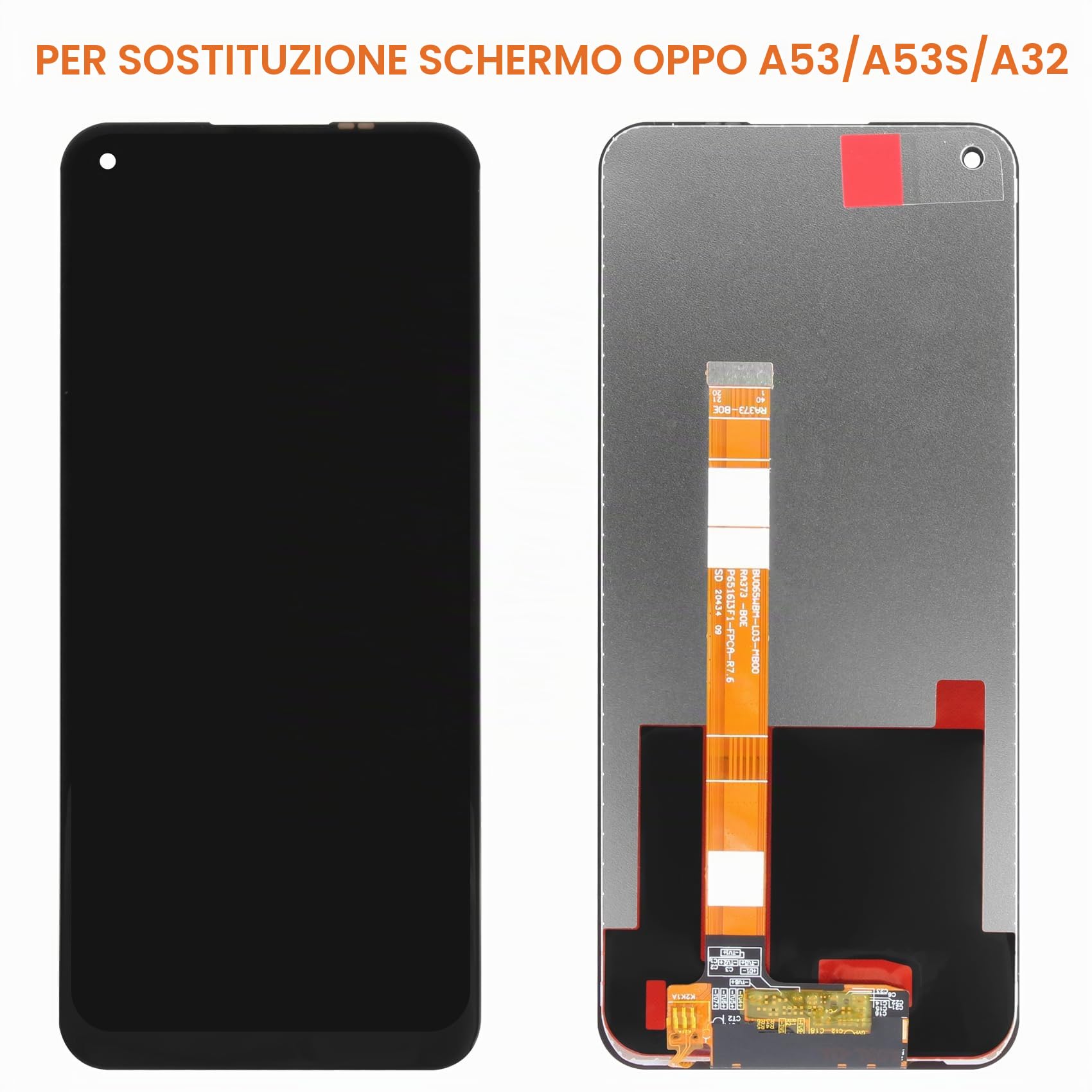 AGCUT per Oppo A53 4G LCD Display per Oppo A53/Oppo A53S/Oppo A32/Oppo A33 4G LCD Schermo CPH2139 CPH2135 Touchscreen Digitizer Full Assembly Kit di Riparazione(Nero, Non per Versione 5G)