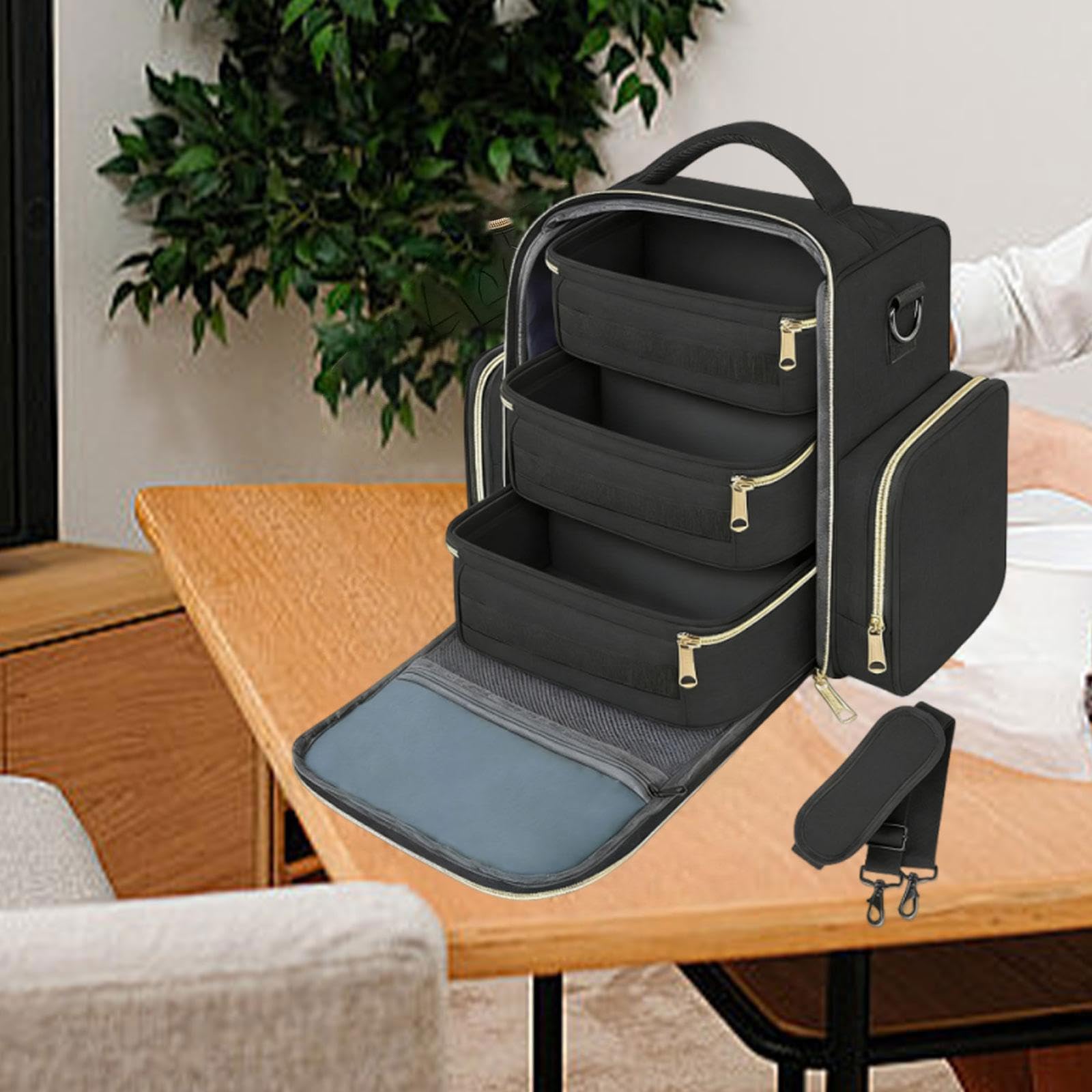 Tragbares Nagellack Organizer Etui, Gel Nagellack Tasche, Schwarz