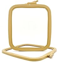 Vista 23 de Nurge Aro cuadrado para bordar, marco de punto de cruz de plástico para punto de aguja y bordado, aro ajustable para manualidades, color antracita