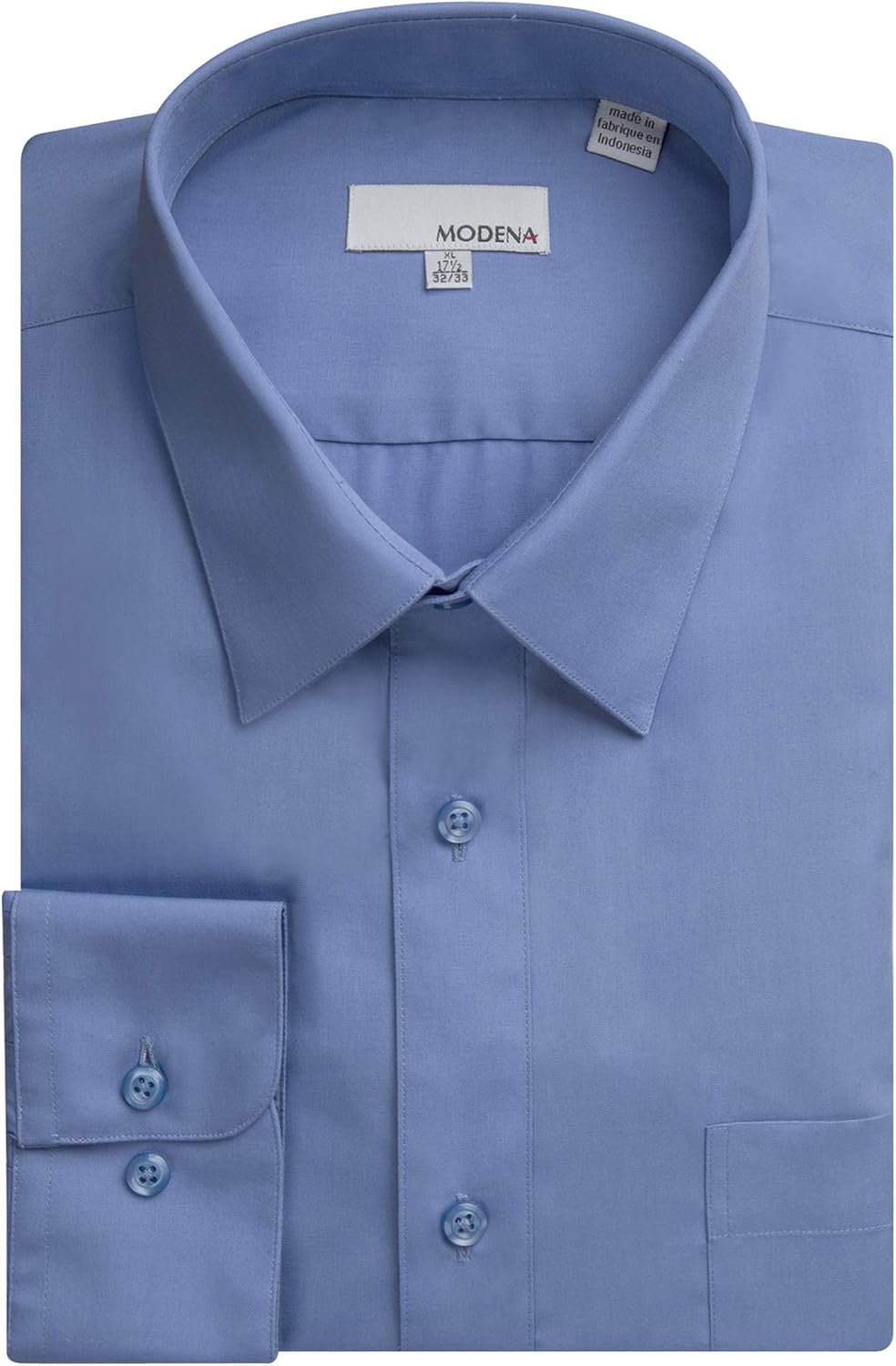 Modena Men’s Regular & Contemporary (Slim) Fit Long Sleeve Solid Dress Shirt - Colors