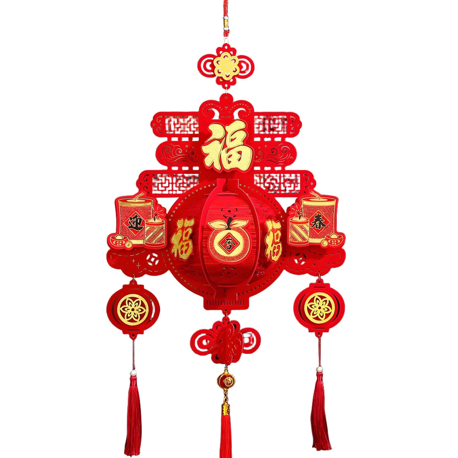 SBZIOJHDR Chinese-style lanterns, Novelty Chinese Snake Year Lanterns, Exquisite New Decorations, Red Hanging Lantern(E,14in)