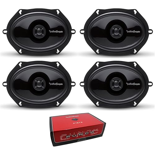 2 Pairs of Rockford Fosgate P1572 5x7" Punch Series 2-Way Coaxial Car Speakers