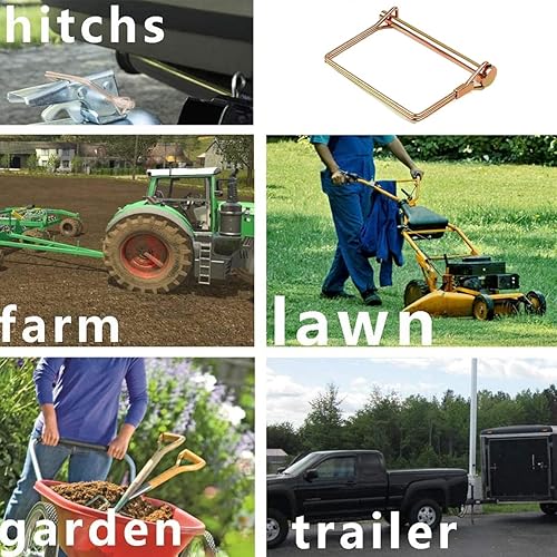 Miniatura 7 de Sunnyway Pasador de bloqueo de alambre de 14 de pulgada, 10 piezas, 4 acopladores de remolque largos y resistentes, juego de bloqueo de eje de toma