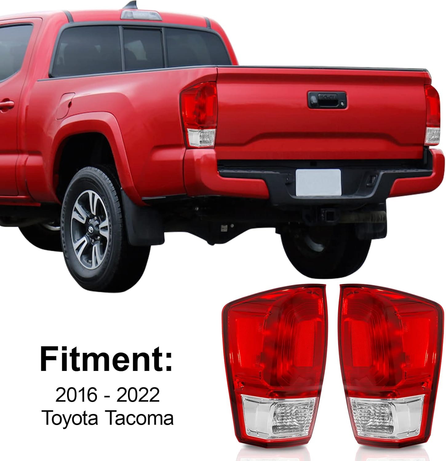 Rear Tail Light Fit For 16 17 18 19 20 21 22 Tacoma 2016 2017 2018 2019 2020 2021 2022 Toyota Tacoma Pickup Brake Lamp Left Side And Right Side