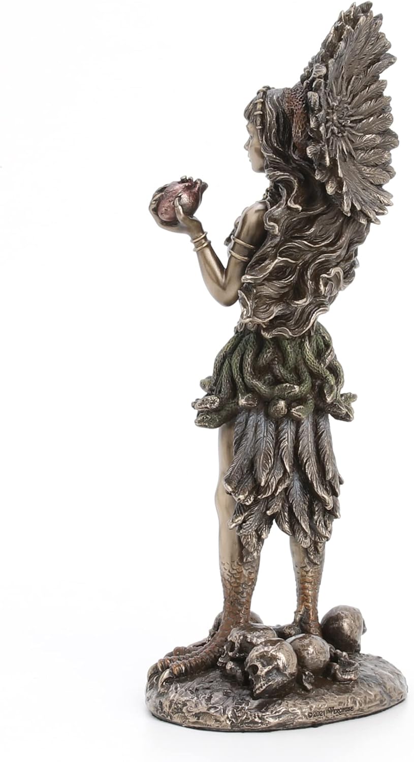 Veronese Design 9 7/8" Coatlicue Aztec Sperpant Skirt Goddess of Earth Cold Cast Resin Antique Bronze Finish Statue