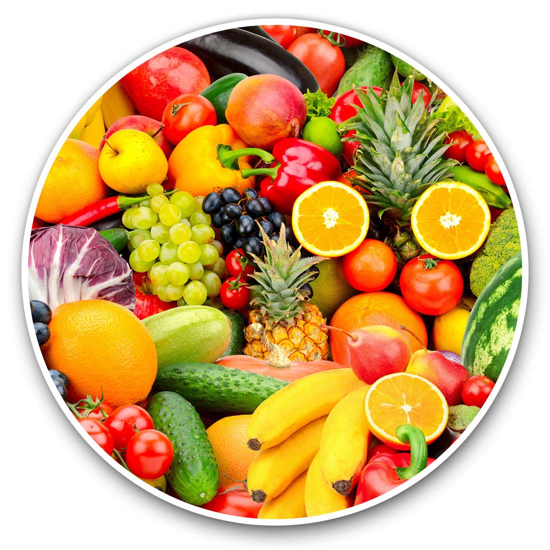 Destination Vinyl Ltd Healthy Fruit Vegetable Food 24606 2 X 30Cmvinyl Stickers - Healthy Fruit Vegetable Food Decals For Car Van Luggage Scrap Book Fridge #24606