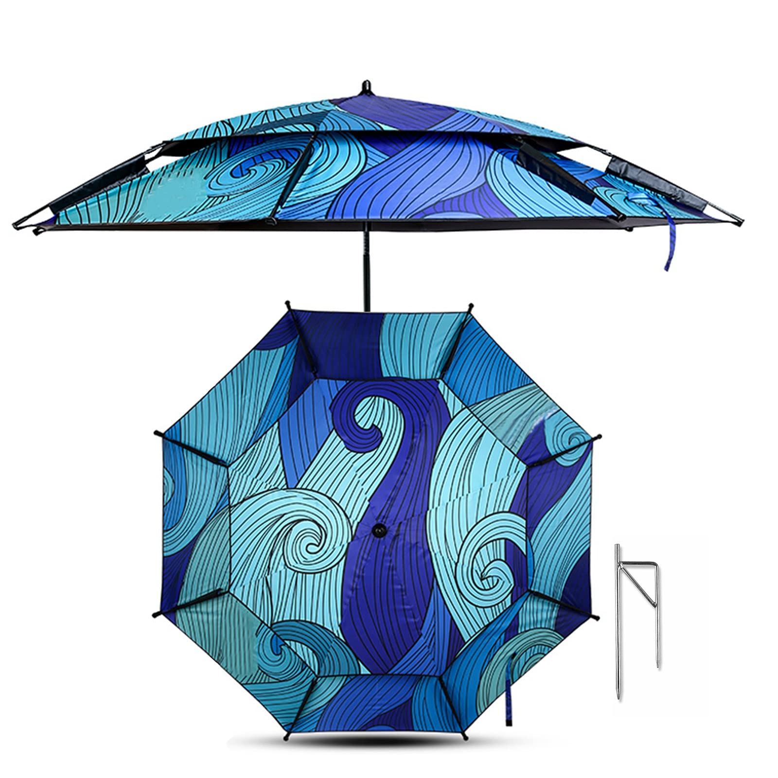 JYFZYTLL Sombrillas Parasol para Playa Portátiles, Paraguas De Pesca Exterior, Protección Solar UV, Rotación De 360°, Buena Ventilación, con Bolsa De Transporte, Toldos Patio Jardín