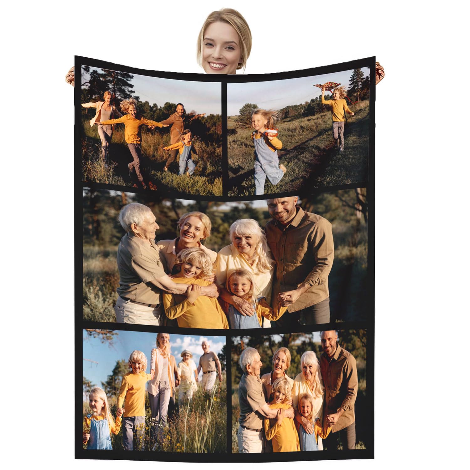 Dmkjdzsw personalised blanket，custom blanket， Soft Cosy Custom Blanket for Adults Kids，Personalised Gifts for Mum, Dad, Boyfriend-E-80 * 120CM