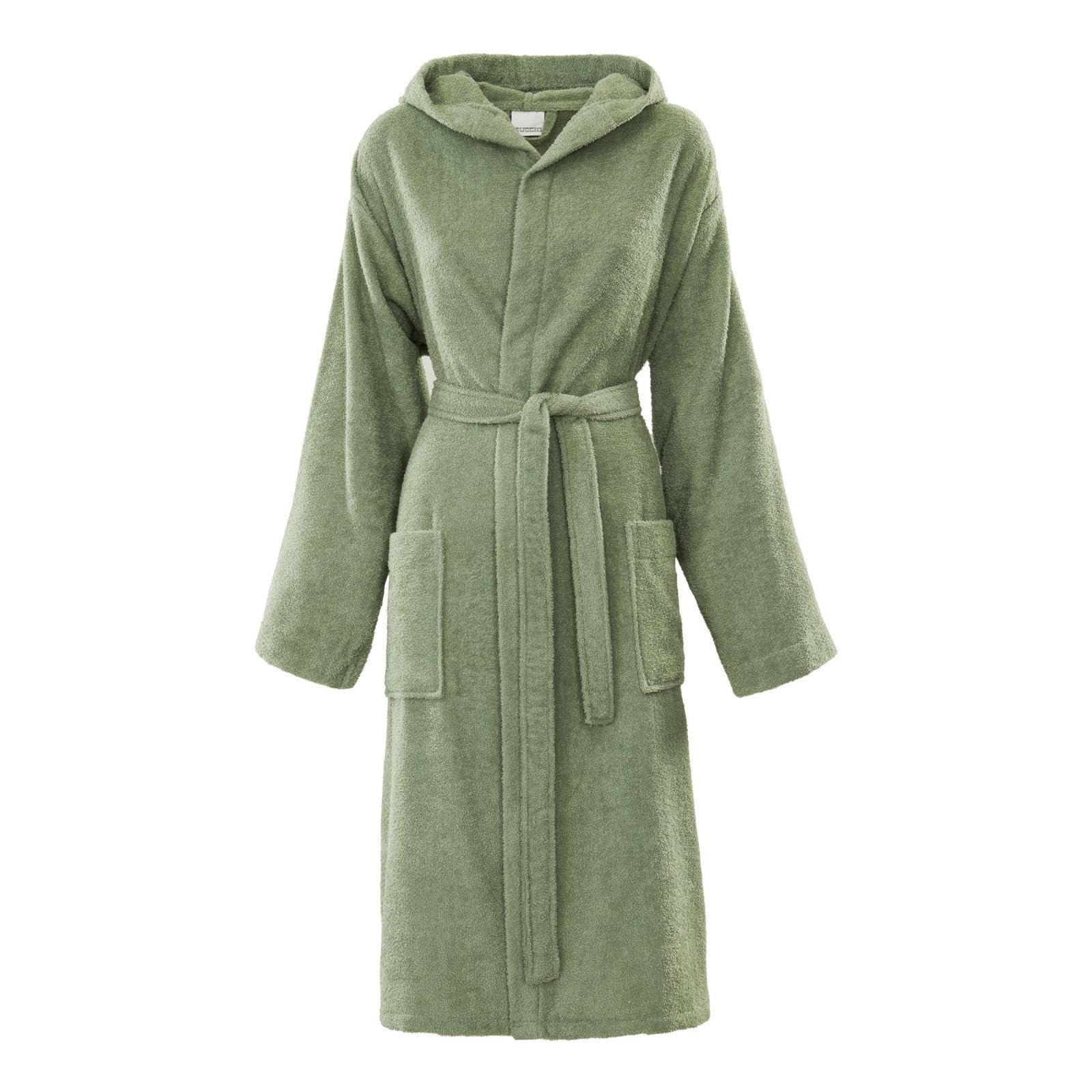 Accappatoio Uomo Donna in microspugna 100% cotone 260 grammi con cappuccio e tasche Journey (IT, Testo, S, Regular, Regular, 4-Salvia)