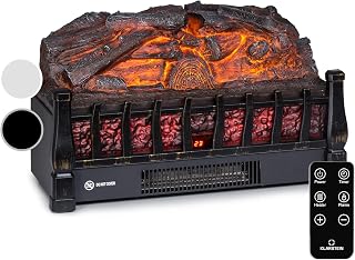 Klarstein Electric Fireplace, Electric Log Burner Indoor, 1800W Electric Fire Free Standing Flame Electric Fire Place with LED Flame Effect, Fake Fireplace, Remote Control, Adjustable Thermostat Timer