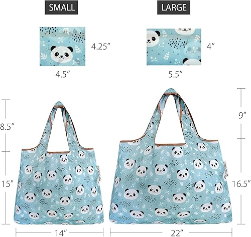 Miniatura 2 de allydrew Bolsas de comestibles reutilizables de nailon plegables grandes y pequeñas, juego de 2