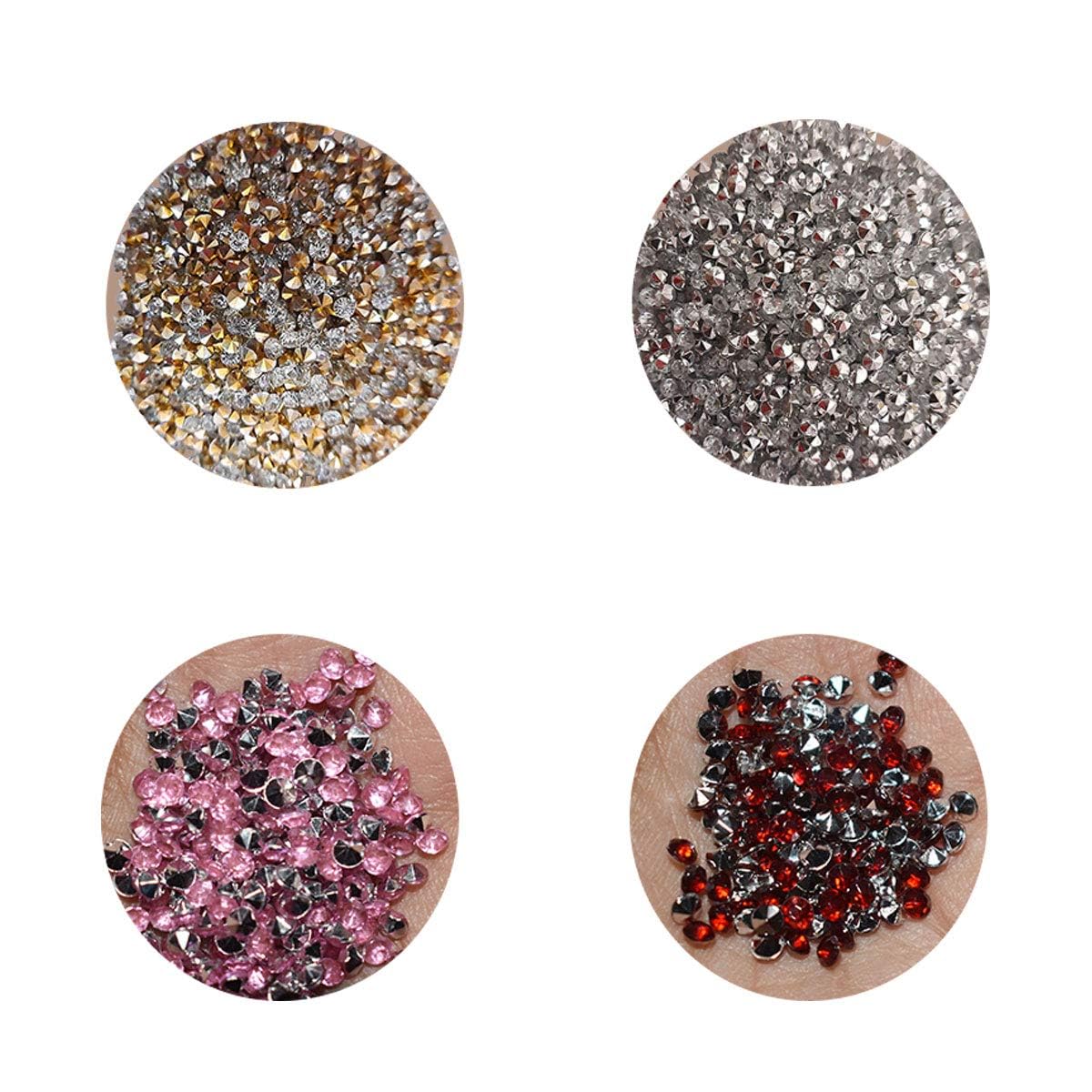Glass Rivoli Rhinestones, Chatons | Glitter Beads Tiny Jewels Jewelry-Mini Rhinestone for Jewellery Making for Craft Jewellery & Nail Art |500Pcs | 1.2mm| (Multi Colord)-image-48