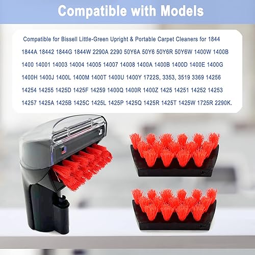 Miniatura 2 de 1400B Little Green - Cepillo resistente de 3 pulgadas, repuesto para limpiadores de alfombras verticales y portátiles Bissell Little-Green para