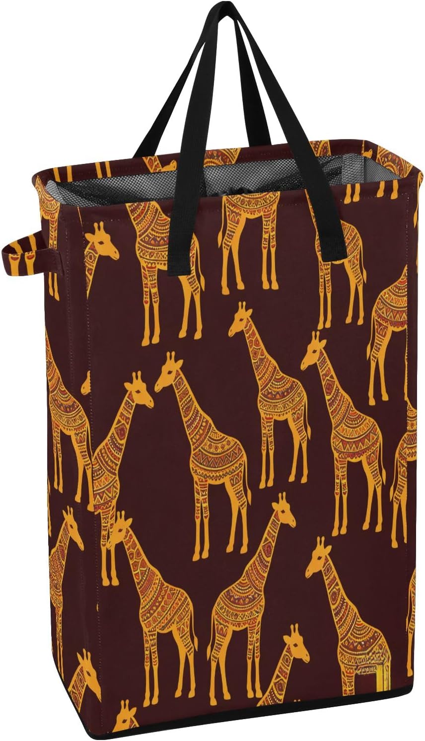 Collapsible Laundry Hamper, Red with Christmas Nutcracker Pattern, 23.6 x 15.7 x 7.7 Inches, 600D Oxford Polyester, Water-Resistant, Foldable with Mesh Cover