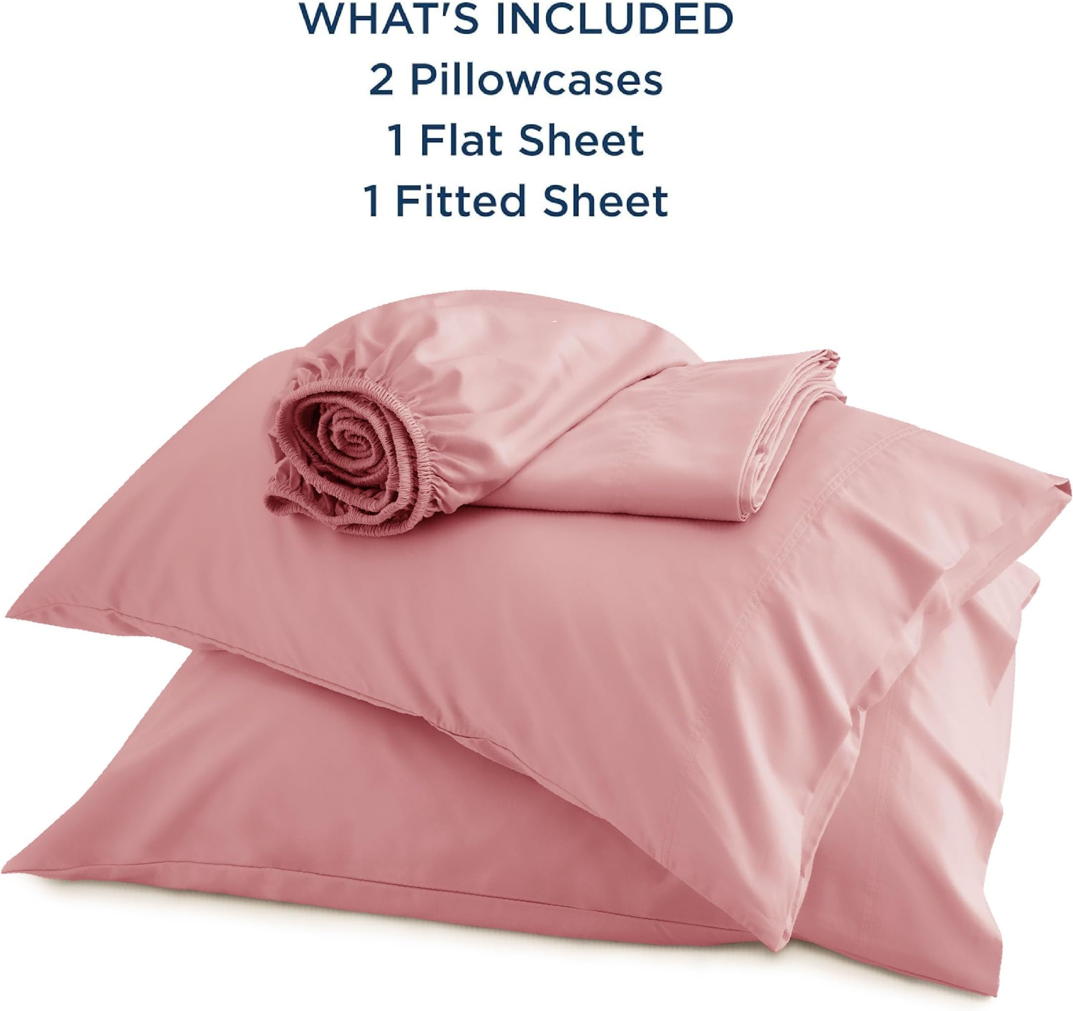 Bedsure King Size Sheets Set, Cooling Sheets for Hot Sleepers, Rayon Derived from Bamboo, Breathable & Soft, Deep Pocket Up to 16 Inches, Hotel Luxury Silky Bedding, Blush Pink
