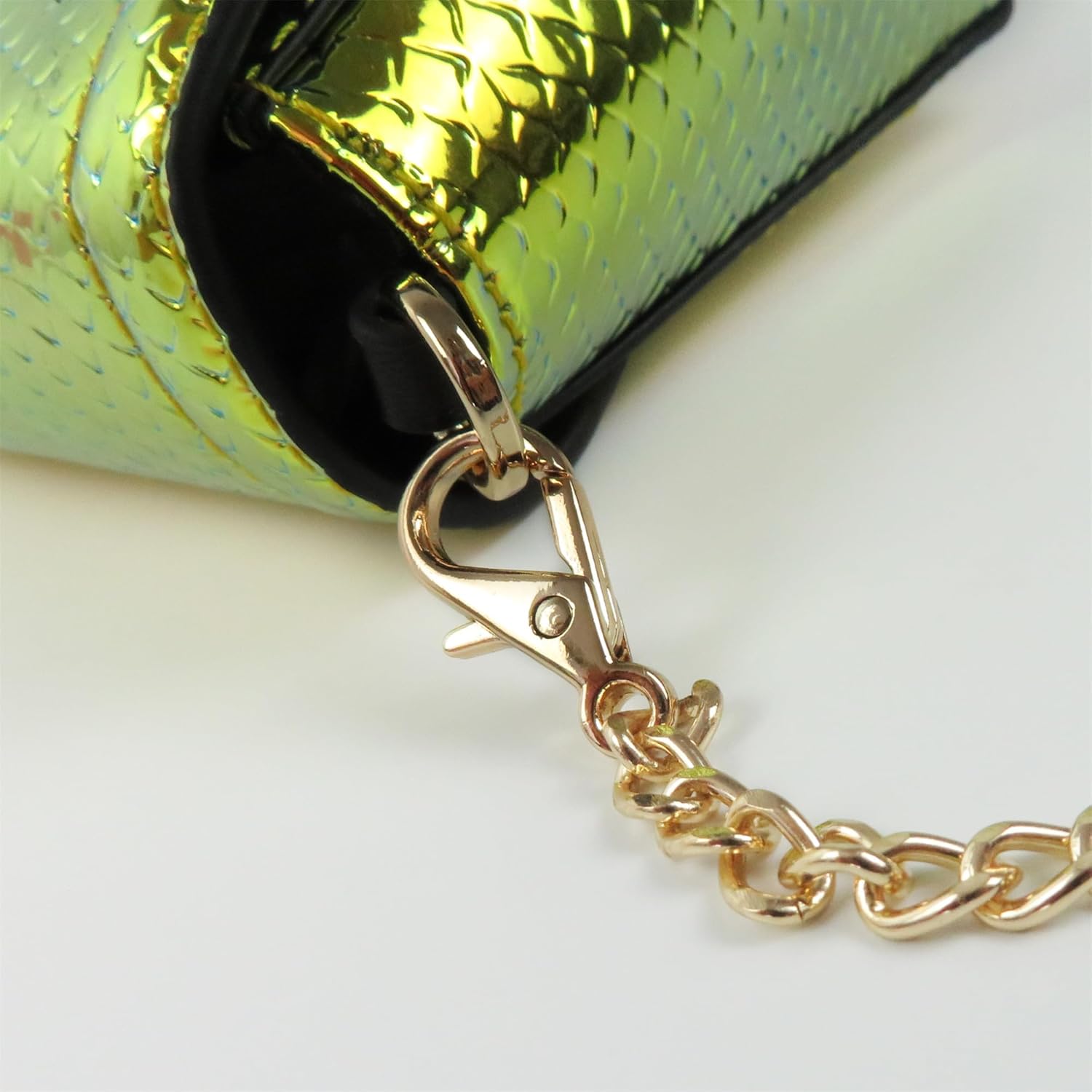 RemeeHi Hologram Snake Skin Leather Shoulder Bag Crossbody Bag with Chain - Image 5