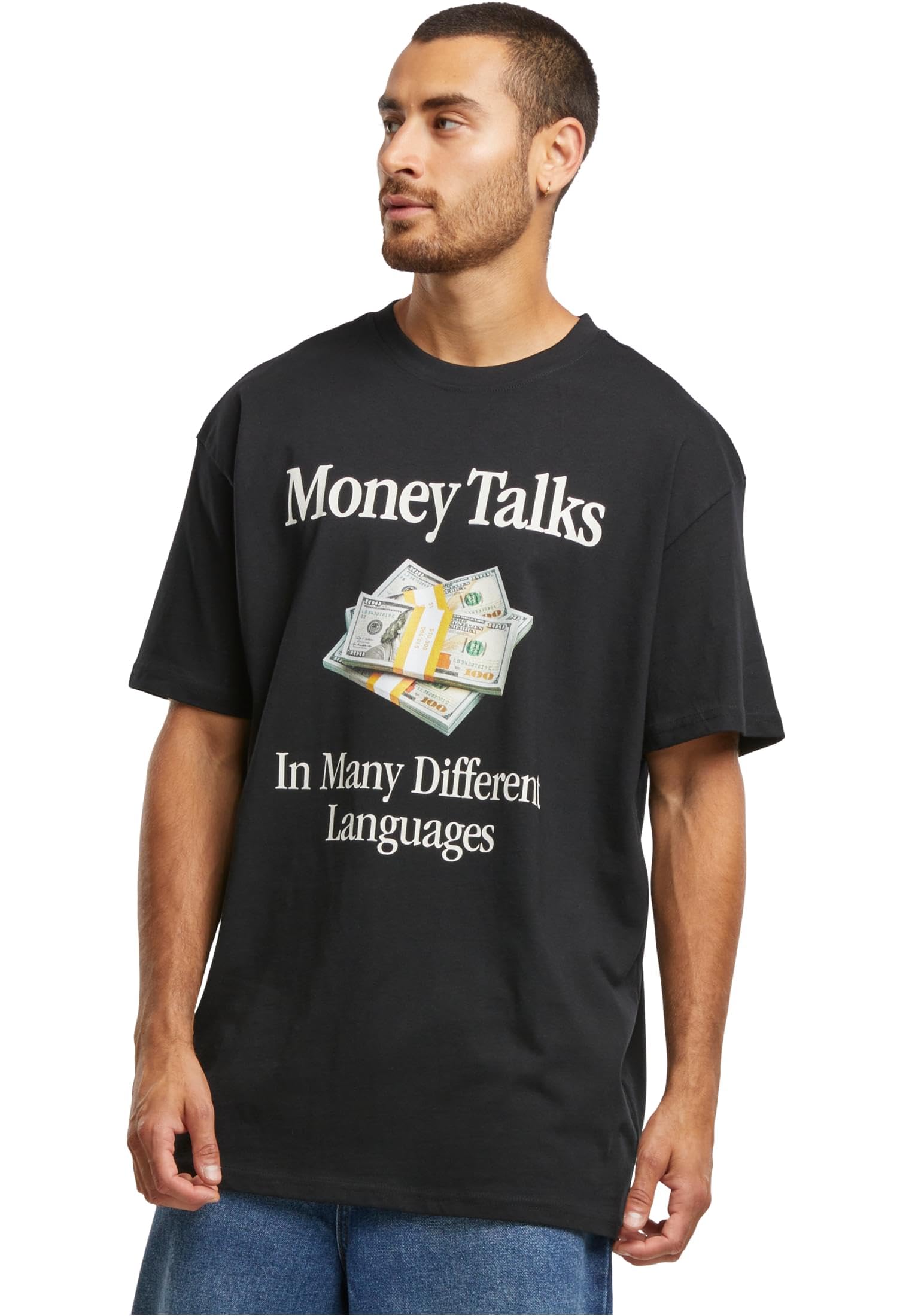 Mister Tee Money Talks Oversize Tee, Black, XS