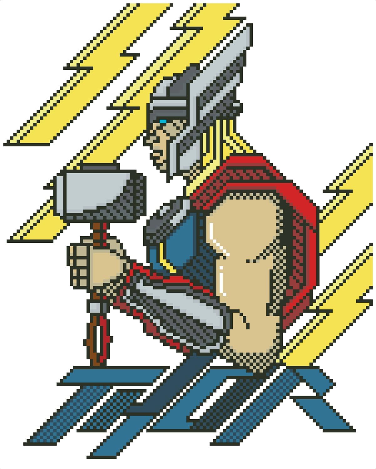 Diamond Dotz Thor Bring On The Thunder Marvel Diamond Painting Kits for Adults - Diamond Art Kits a Relaxing Creative Craft Kit with Dotz Gems 12.6"x15.7"