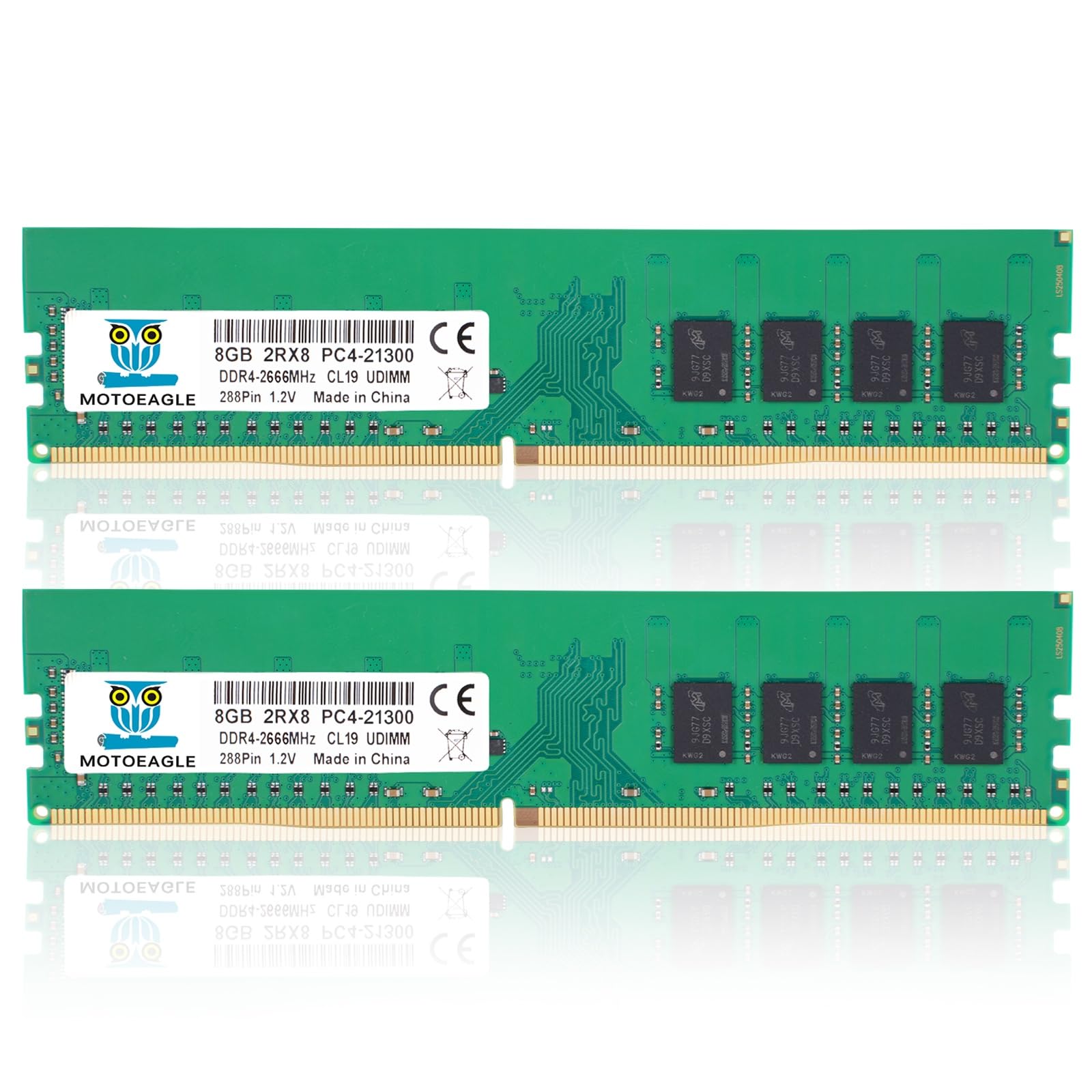 16GB (2x8GB) KIT DDR4 2666MHz PC4-21300 Non-ECC Unbuffered 1.2V CL19 2RX8 288 Pin UDIMM Desktop PC Memory RAM
