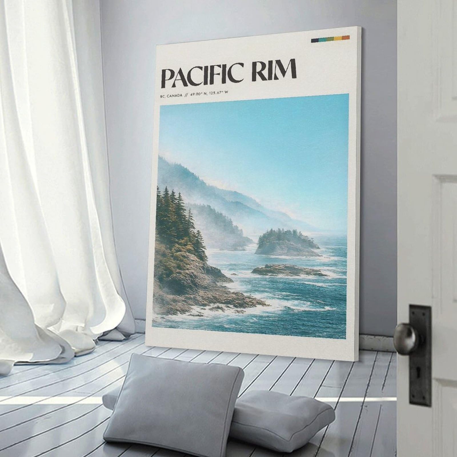 Junmoney Pacific Rim BC Canada Coastline Home Decor Wall Art, 20x30inch(50x75cm), for New Homes, Bedrooms Or Workspaces, Gift Idea for Housewarming And Birthdays