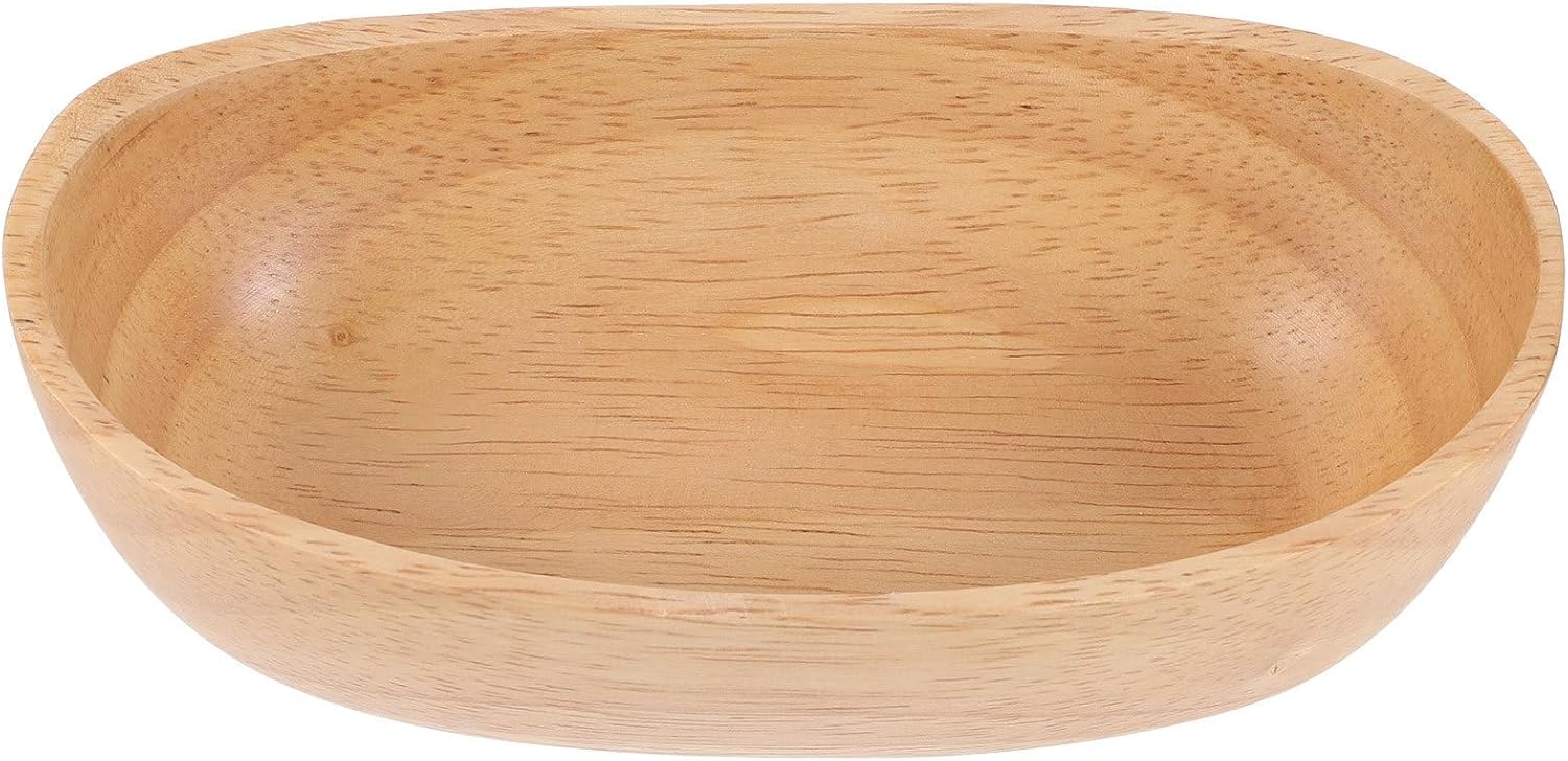 Boat Shaped Wooden Salad Bowl for Fruit Storage and Serving | Natural Wood, Large Mouth Opening, Lightweight Stackable Design, Stable