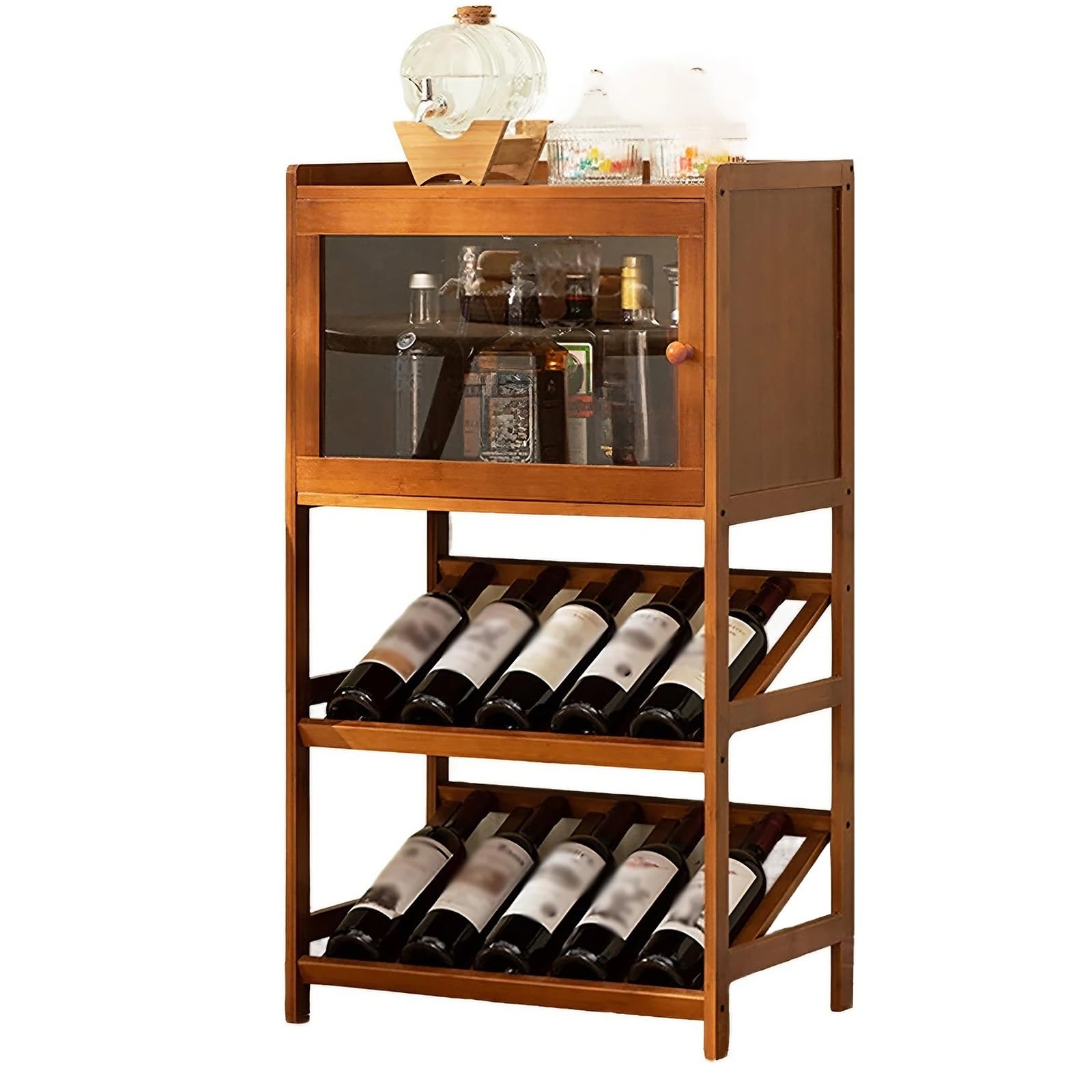 Gabinete de vino con almacenamiento y barra independiente