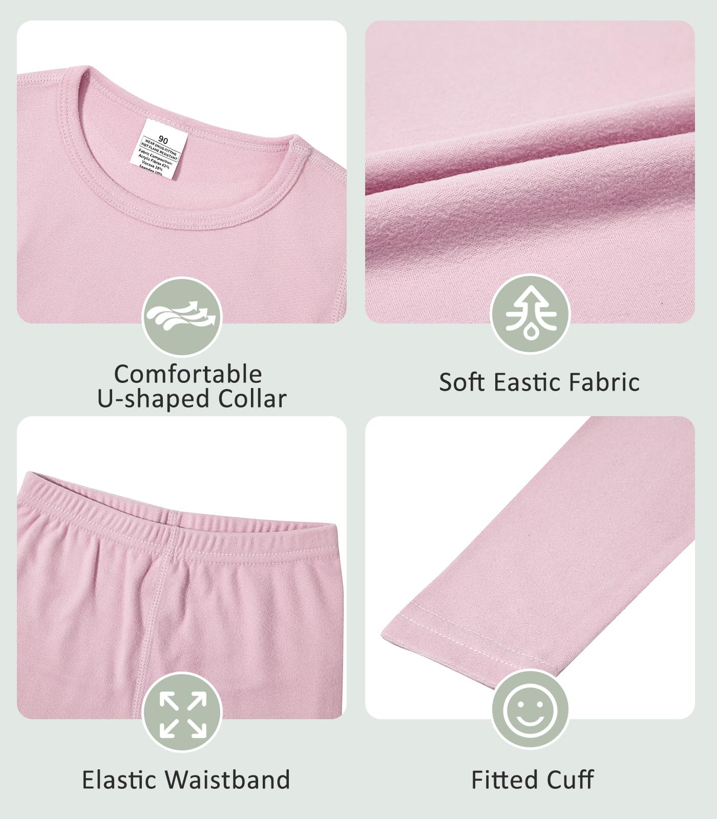 Zando Conjunto de capa base térmica para niños de 2 a 6 años, conjunto de camiseta térmica de manga larga y leggings para niños