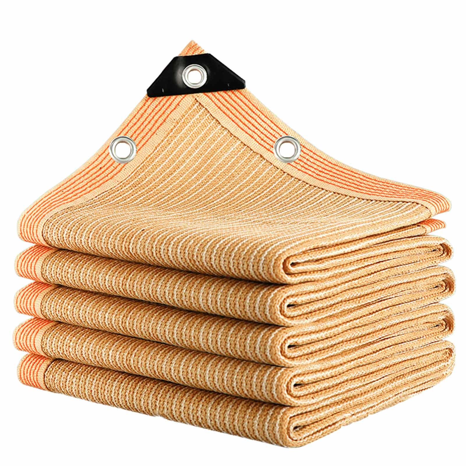 WQPMNYG Beige Sunshade Net 90% UV Protection Thickened Windbreak for Yards Patios & Gardens AntiAging Privacy Screen 3.0x6.0m (9.8'x19.7')