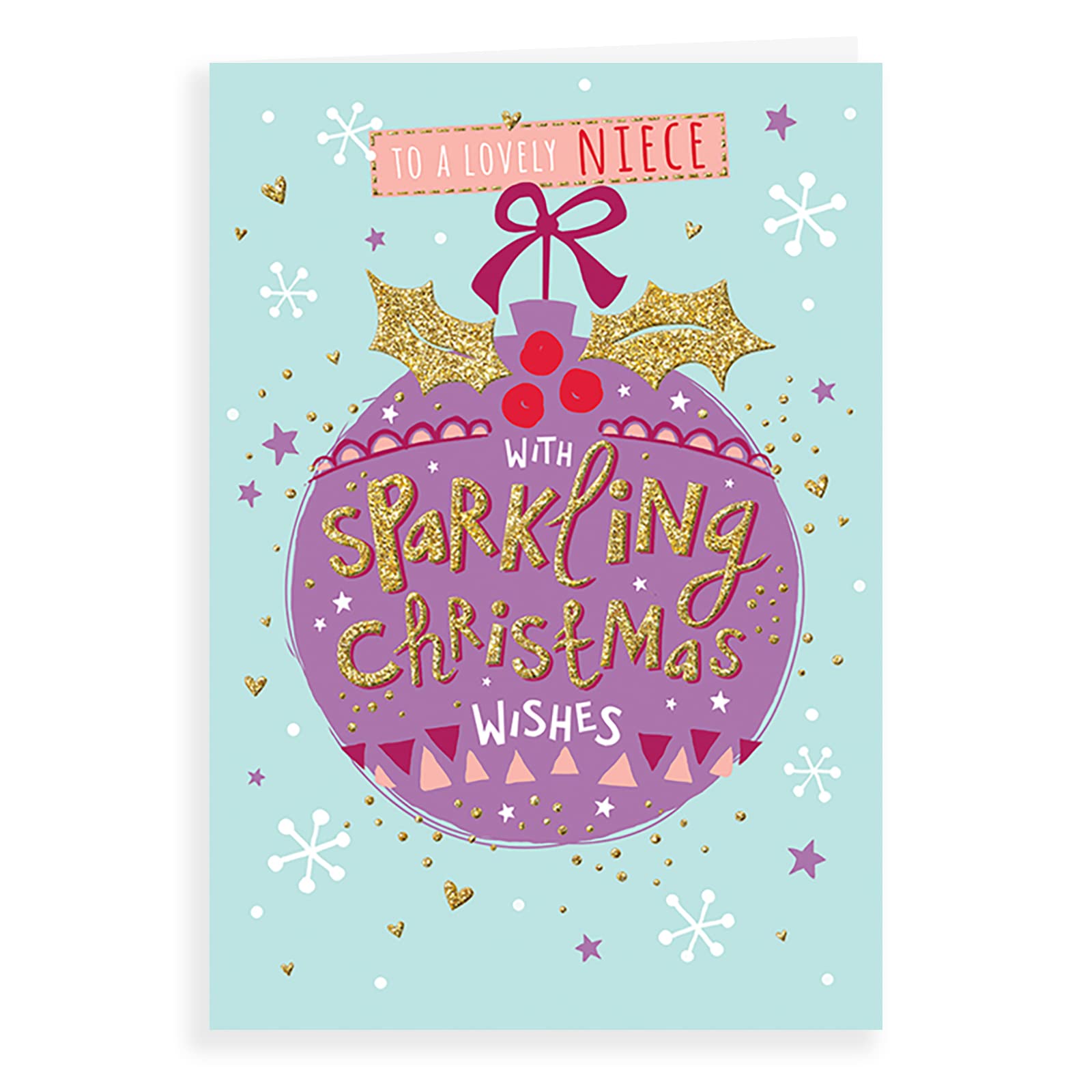 Doodlecards Niece Christmas Card Medium Size With Plain Envelope