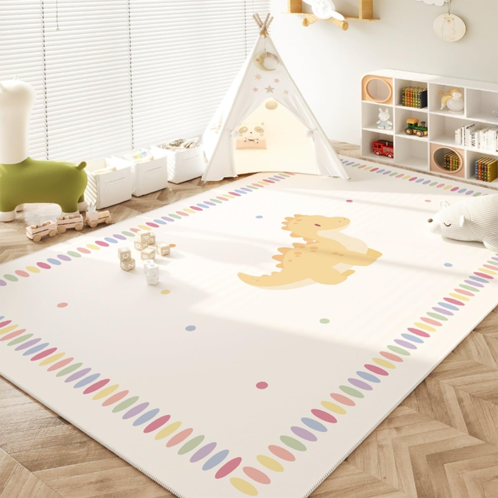 Tappeto Antiscivolo Lavabile, Tappeto da Gioco Impermeabile per Bambini, con Lettere per Il Soggiorno E La Camera da Letto(B,120 * 180cm)