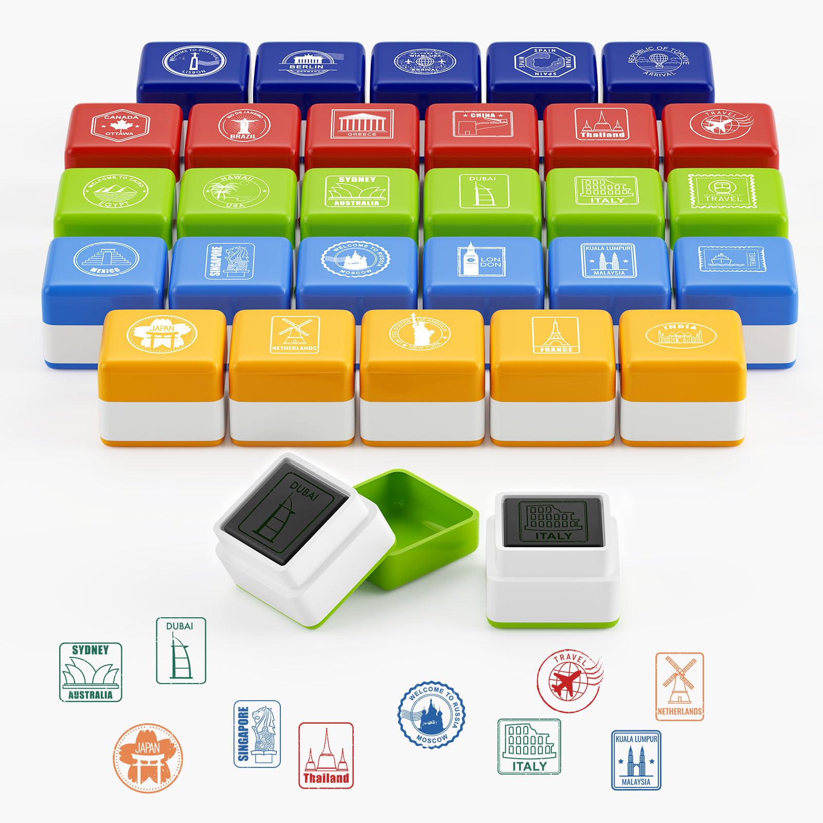 Amazon.co.jp: WAHXIAOSW パスポートスタンプ、都市と国のスタンプ