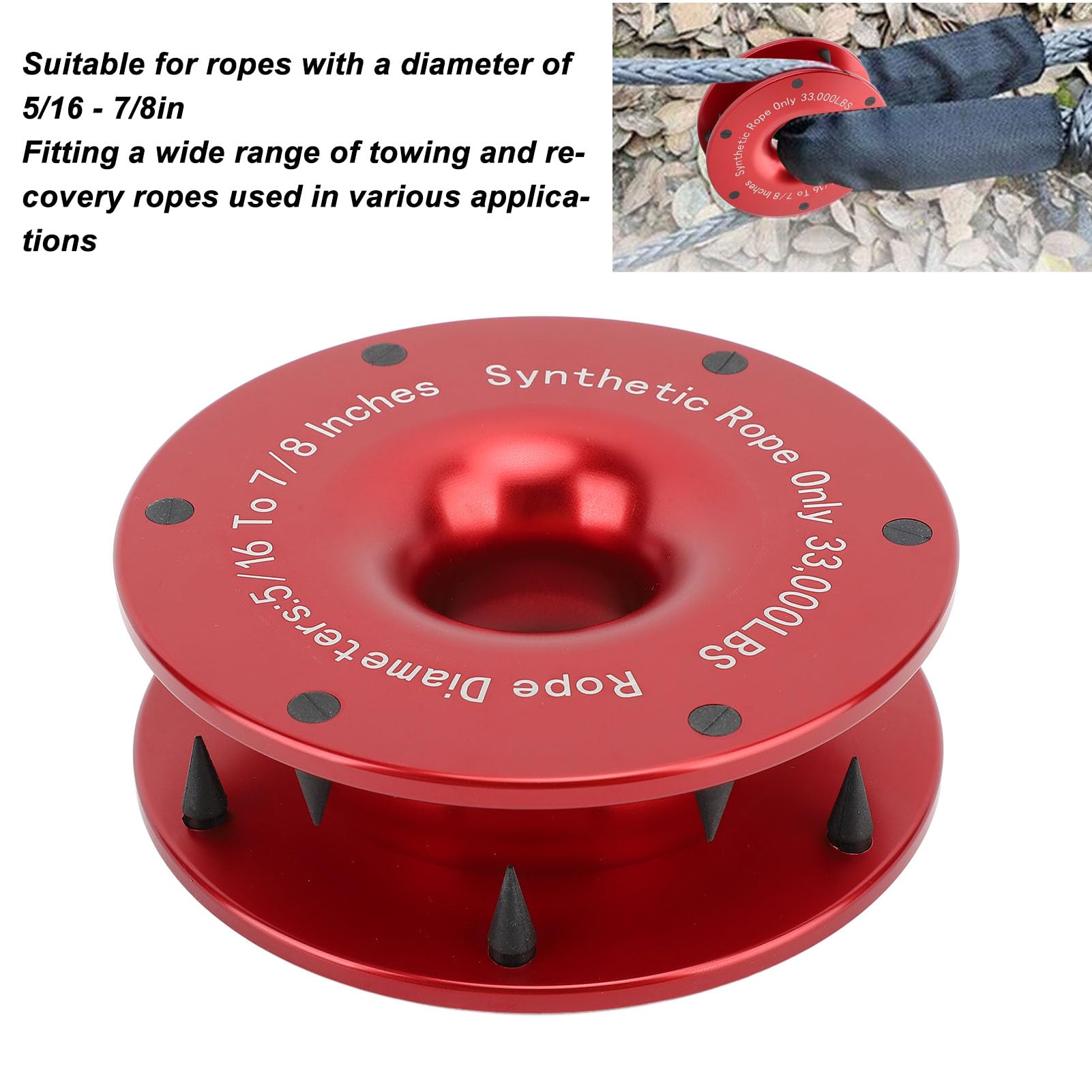Anneau De Remorquage En Alliage Aluminium Pour Treuil – Réduit La Friction, Résistance 8000 Kg, Pour UTV/SUV - 5