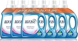 HCWWF Laundry Detergent, 12kg, Blue Moon Natural Fragrance Deep Clean – 6 Bottles, High-Efficiency Stain Removal, Mildew Odor Elimination, and Antibacterial