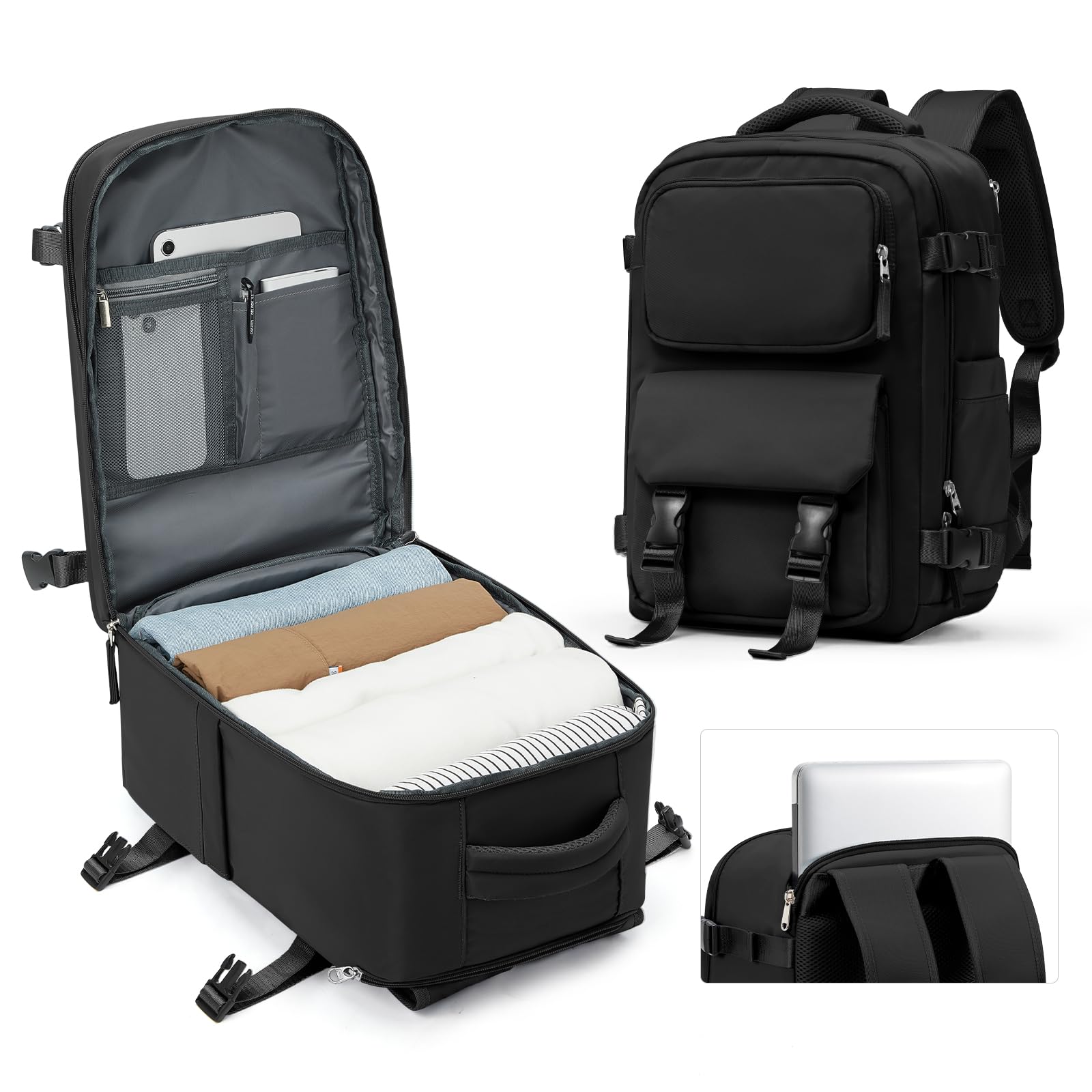 SZLX Zaino da viaggio grande da donna da escursionismo sportivo da esterno impermeabile da scuola casual laptop da 14 pollici con porta di ricarica USB scomparto per scarpe
