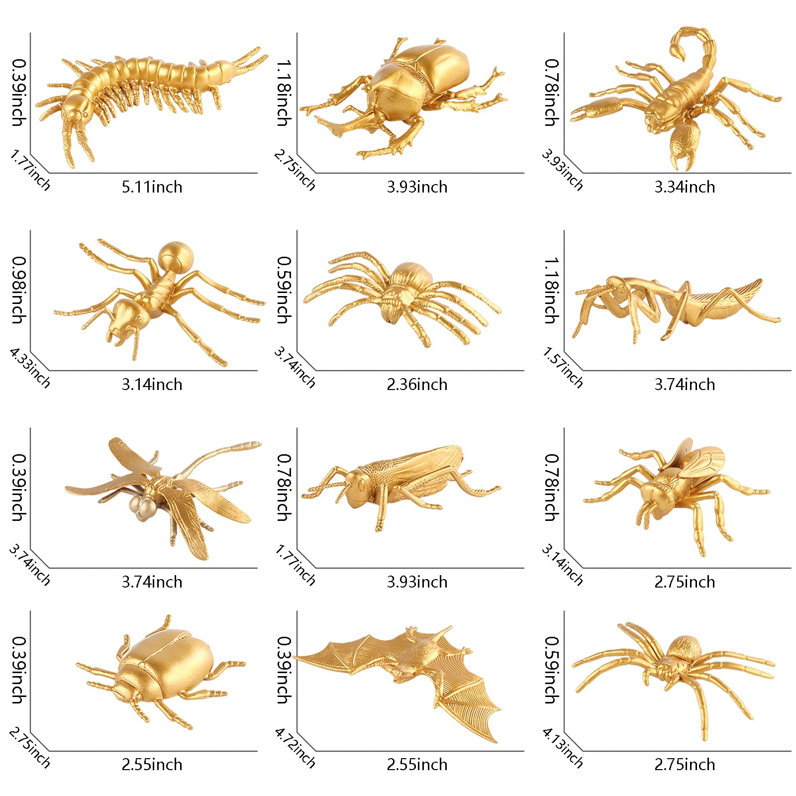 虫の置物 Amazon.co.jp: 虫の置物 12個 プラスチック虫フィギュア ゴールド 昆虫