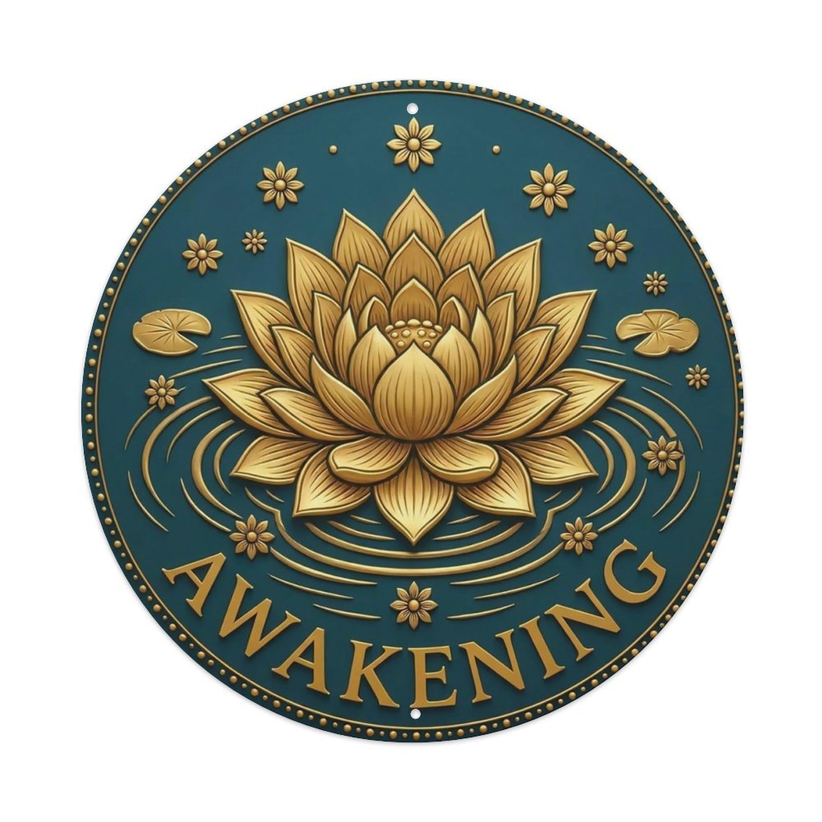 Vintage Awakening Flower Zen Yoga Metal Tin Sign