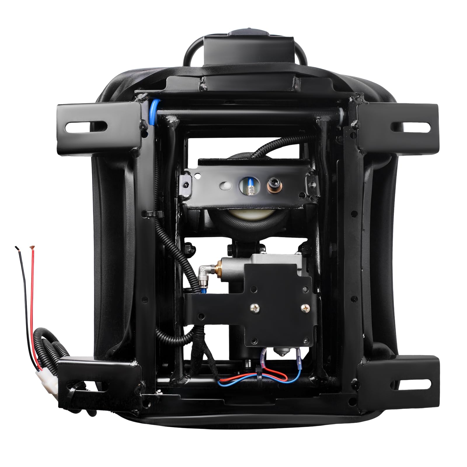 Electric Air Suspension Seat Base, with Front and Rear Movable Slide Rails - Dust Cover, Suitable for RV, Van, Tractor, Lawnmower, Truck, Universal Air Ride Seat Suspension (12V)