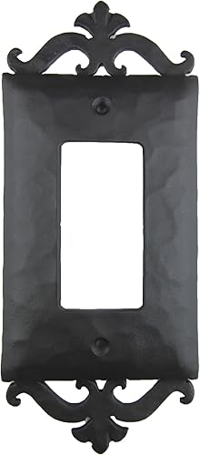 Cubierta de placa de interruptor de pared de hierro forjado con desplazamiento español EPH23 (negro)