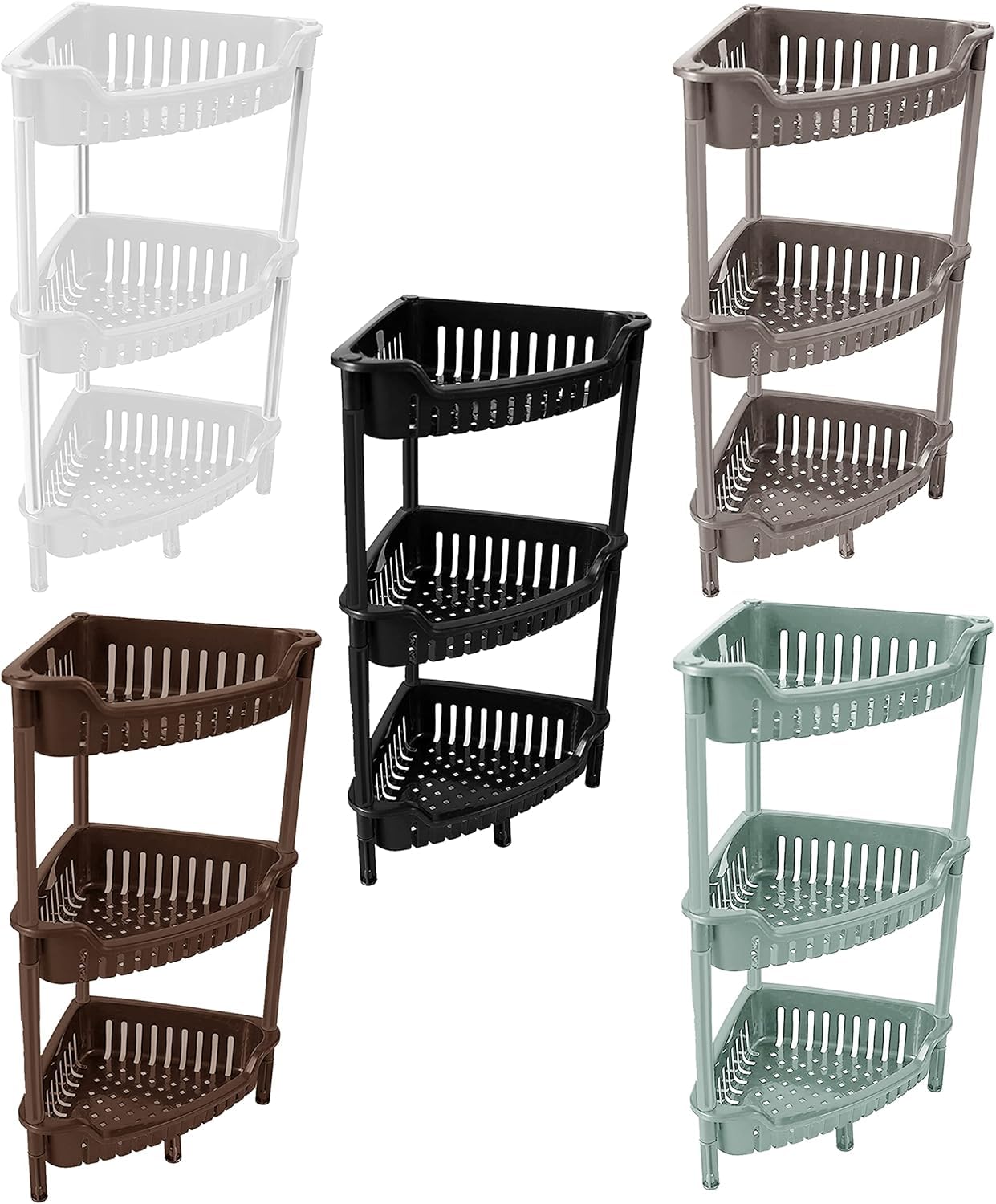 Strong Plastic Shower Caddy 3 Tier Corner Shelf Bathroom Rack Kitchen Storage Unit Storage Rack Standing Unit For Shampoo Shower Gel Books Shelf Home Interior Decor Bedroom Living Room (Random)